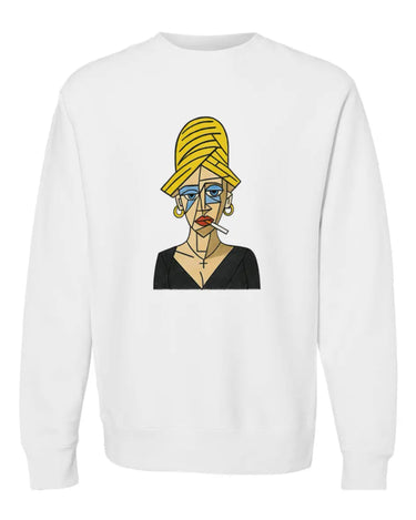 The Woman with Blue Eyeshadow Premium Heavyweight Non-Hooded Sweatshirt