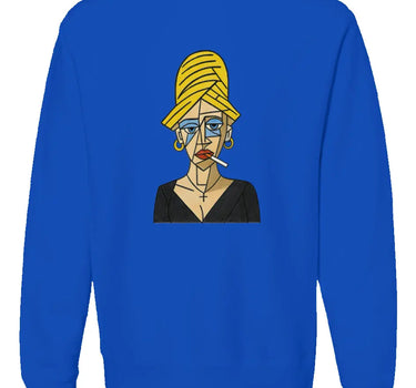 The Woman with Blue Eyeshadow Premium Heavyweight Non-Hooded Sweatshirt