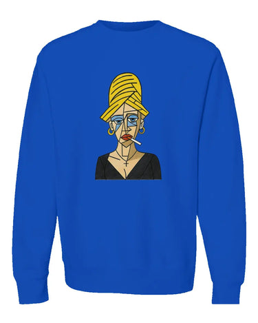 The Woman with Blue Eyeshadow Premium Heavyweight Non-Hooded Sweatshirt