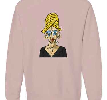 The Woman with Blue Eyeshadow Premium Heavyweight Non-Hooded Sweatshirt