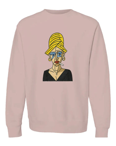 The Woman with Blue Eyeshadow Premium Heavyweight Non-Hooded Sweatshirt