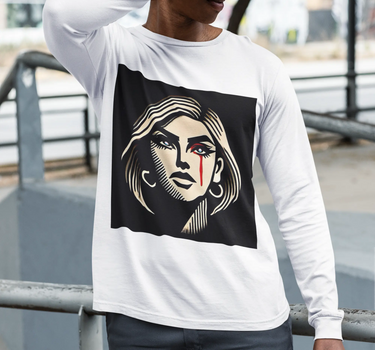 Trans Woman with Tear Long Sleeve T-Shirt Mikey Yaw