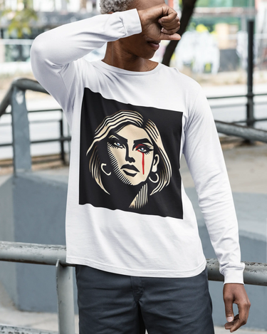 Trans Woman with Tear Long Sleeve T-Shirt Mikey Yaw