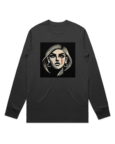 Trans Woman with Tear Staple Long Sleeve T-Shirt