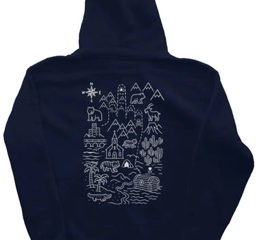 Treasure Map Zipper Hoodie
