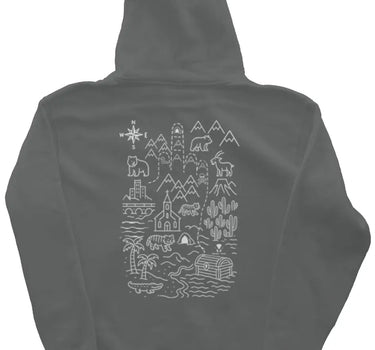 Treasure Map Zipper Hoodie