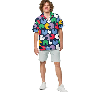 Color Pop Unisex Button Down Short Sleeve Shirt - Mikey Yaw