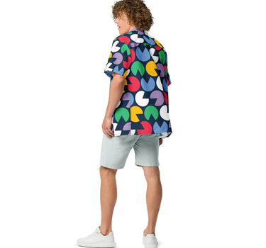 Color Pop Unisex Button Down Short Sleeve Shirt - Mikey Yaw