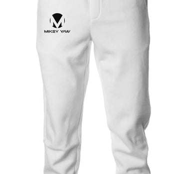 White Fleece Jogger Sweatpants - Mikey Yaw