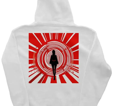 White Zipper Hoodie with Abstract Image of a Woman - Mikey Yaw