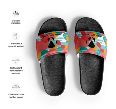 Women's Tropical Abstract Design Slides Mikey Yaw