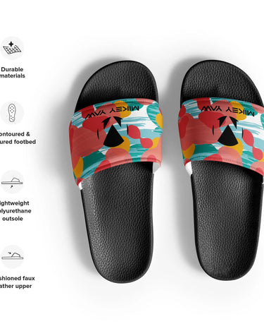 Women's Tropical Abstract Design Slides Mikey Yaw