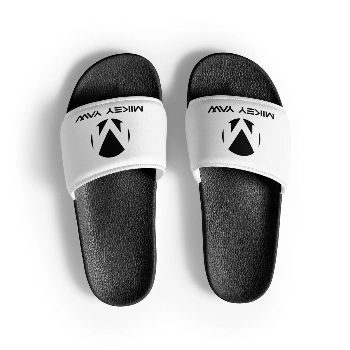 Black & White Monogram Slide Sandals 8, 9 Size Available! Just My Style Personalized White Faux Leather Slide Sandal  main image 3