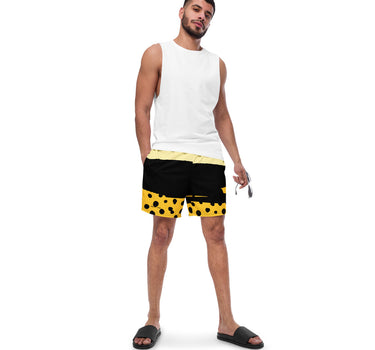 Yellow and Black Abstract Men's Swim Trunks - Mikey Yaw