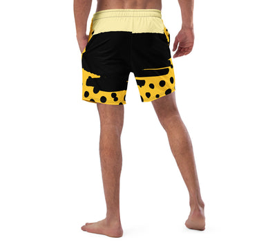 Yellow and Black Abstract Men's Swim Trunks - Mikey Yaw