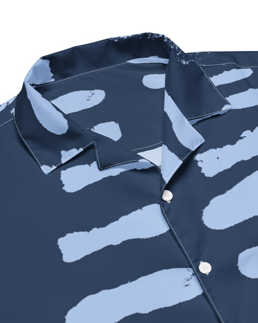 Blue Abstract Button Down Unisex Shirt - Mikey Yaw