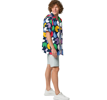 Color Pop Unisex Button Down Short Sleeve Shirt - Mikey Yaw