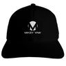 Fitted Black Cap with White Monogram - Mikey Yaw